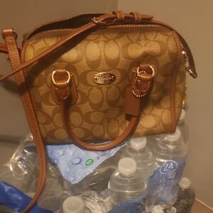 Coach Tan and Brown Satchel